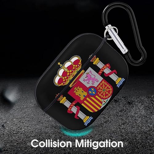 Miniatura 6 de Funda protectora para auriculares Bluetooth con logotipo de la bandera de España con llavero compatible con AirPods Pro