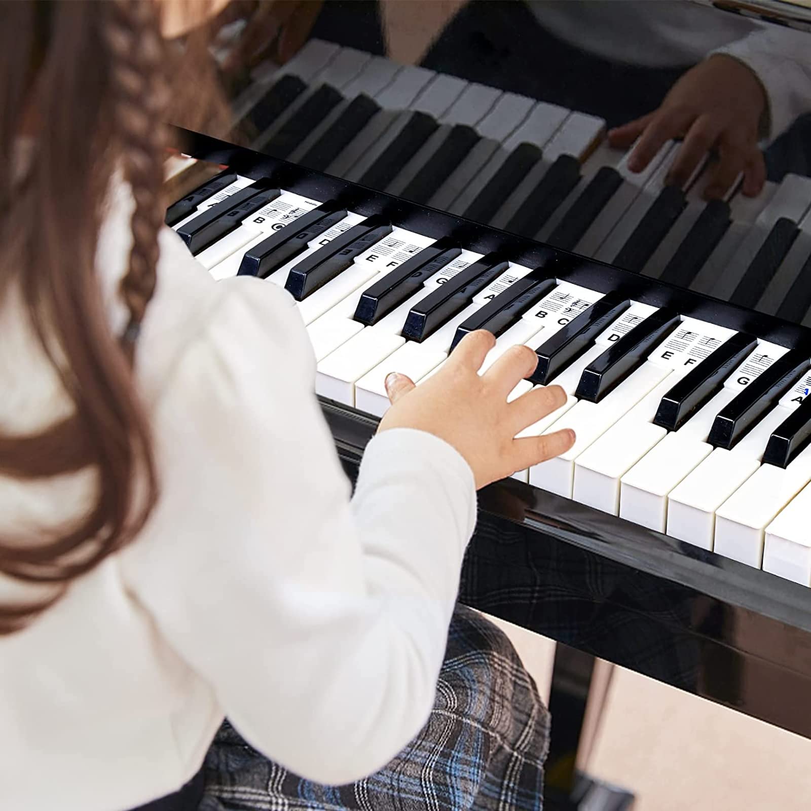 Tacino Autocollants Piano 88 Touches Amovibles En Silicone - Étiquettes Notes Pour Débutants Et Enfants