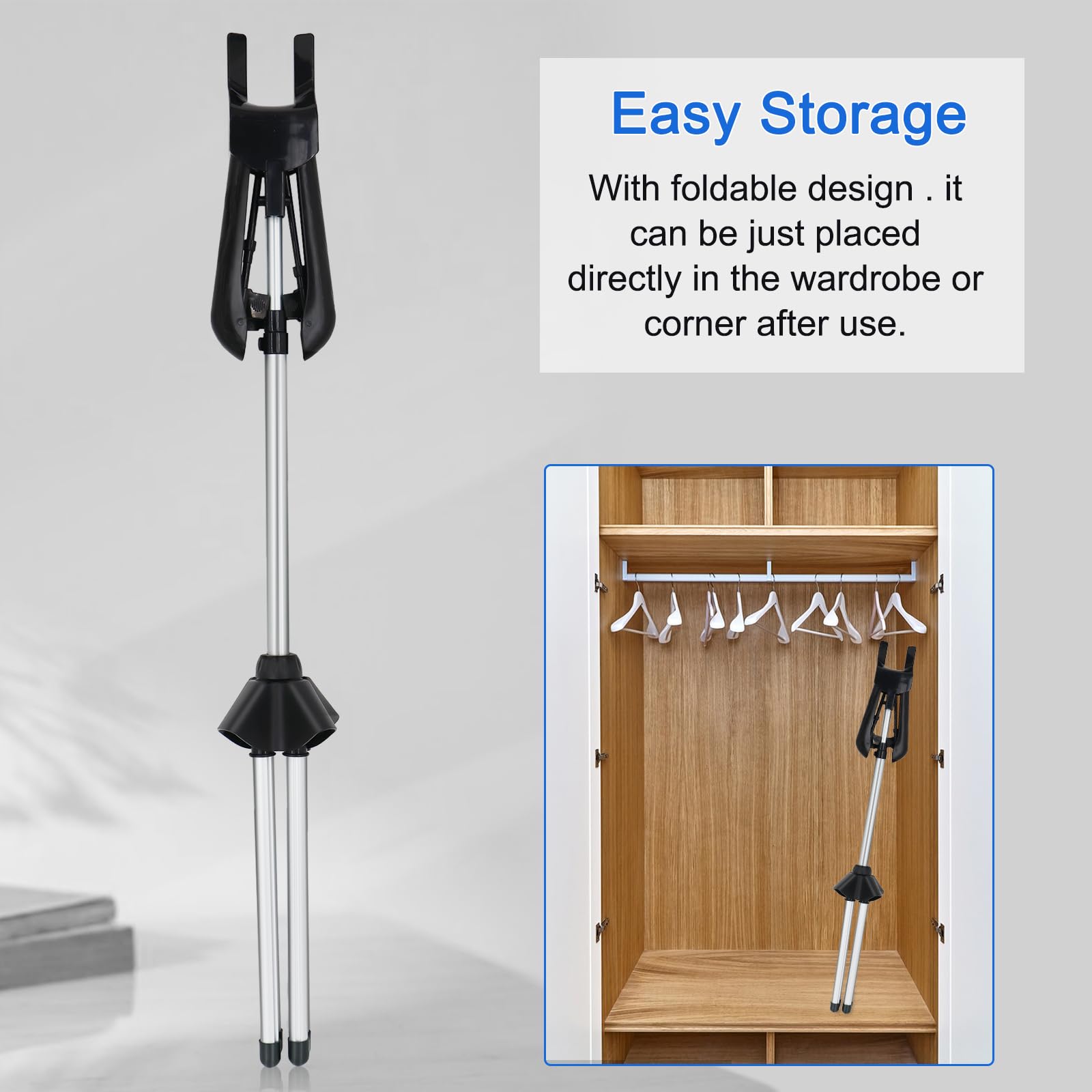 yssgtt Adjustable T Shirt Display Stand, 32-63 inch T Shirt Display for Adult Portable Hanging Clothes Display - Image 4