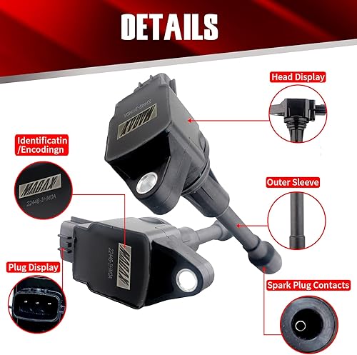 Miniatura 4 de Juego de 4 bobinas de encendido C1696 UF549 5C1753 compatibles con Nissan Sentra Altima Cube Rogue Versa Infiniti FX50 M56 QX60 NV200 NV350