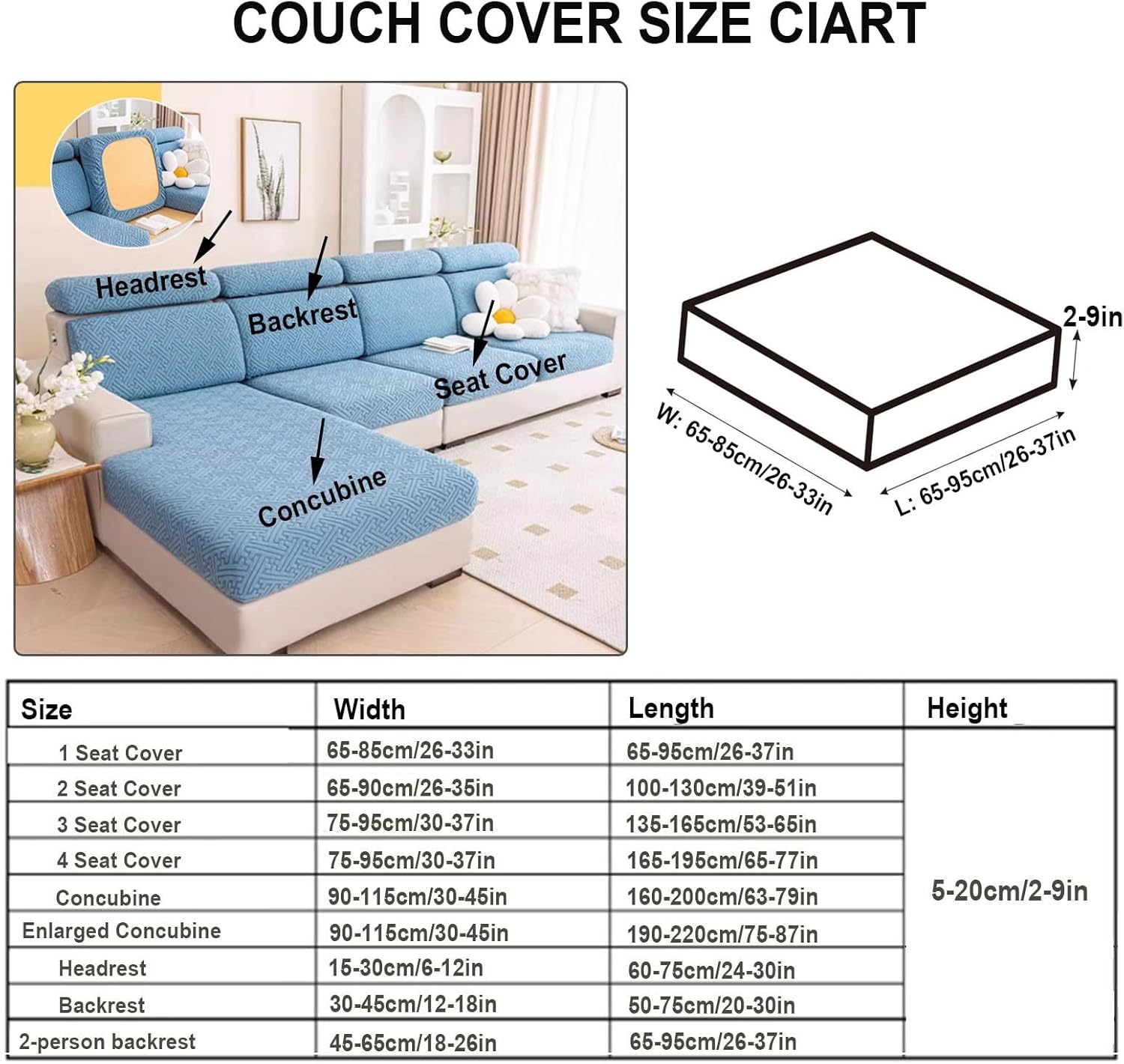 Stretch Sofa Covers1 2 3 Seater, Corner Sofas Cover Non Slip Slipcovers with Elastic Bottom,Great for Kids & Pets Couch Covers(Coffee,7)