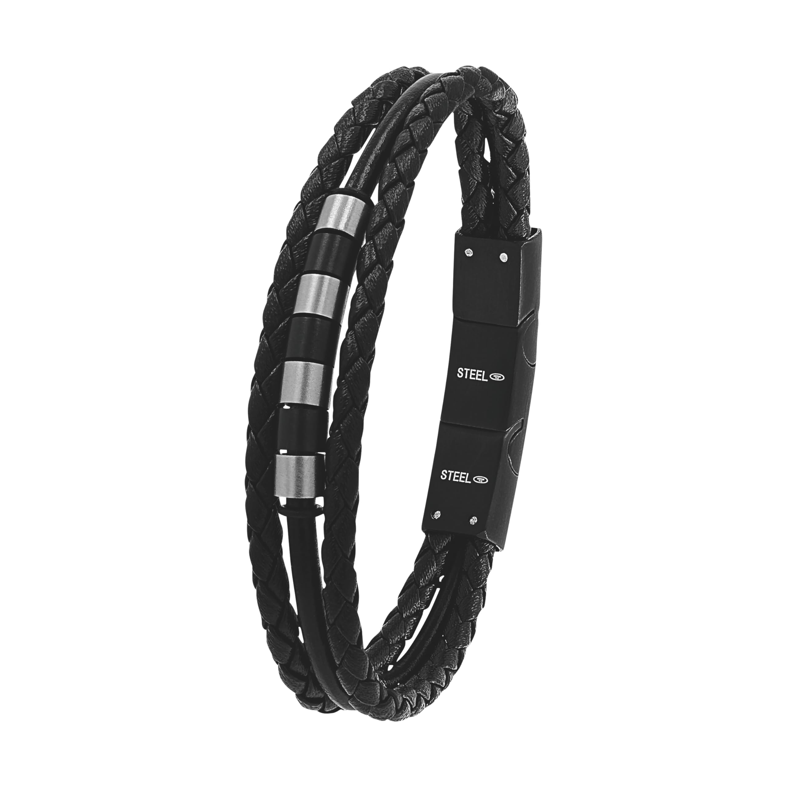 Tom Tailor Armband für Jungen, Edelstahl und Leder, 16,5+1,5 cm, Bicolor, Geschenkidee, Armschmuck, Kinderschmuck, 2100612