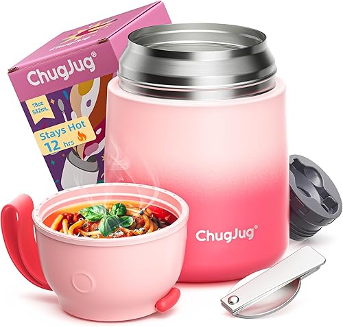 Miniatura 88 de Termo para comida caliente para adultos y niños boca ancha, tarro de alimentos aislado de 26 onzas con cuchara, termo de sopa a prueba de fugas