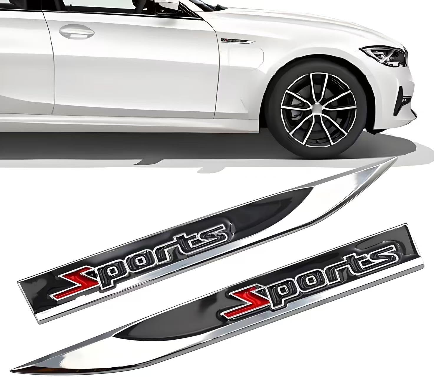 2 Pcs Car Side Wing Badges for Mercedes Benz AMG GT (C192) 2025 2024 2023, 3D Sports Emblem Decal Self-adhesive Accessories Aluminium