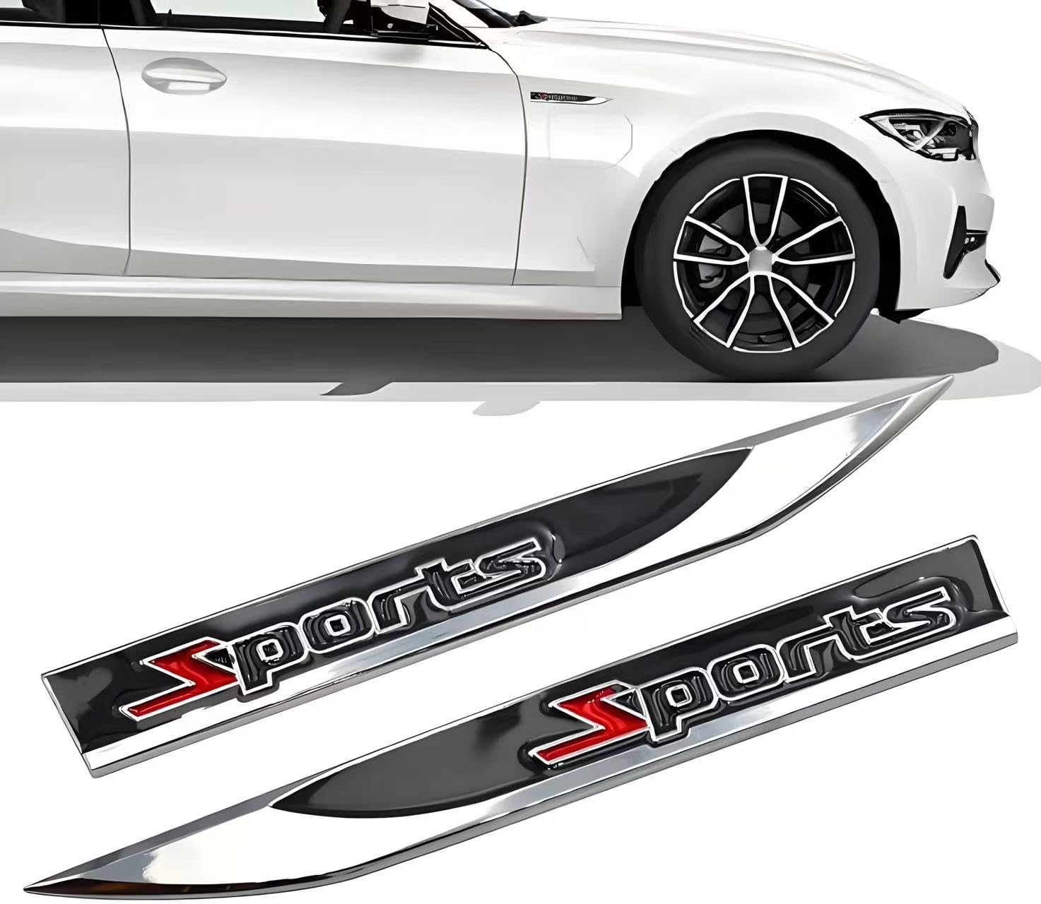 MEILIANQIPEI 2 Pcs Car Side Wing Badges for BMW X1 F48 2015-2019, 3D Sports Emblem Decal Self-adhesive Accessories Aluminium
