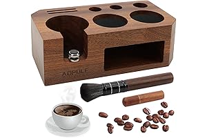 Espresso Tamping Station for Barista - Wooden Tamping Knock Box Fits 54mm