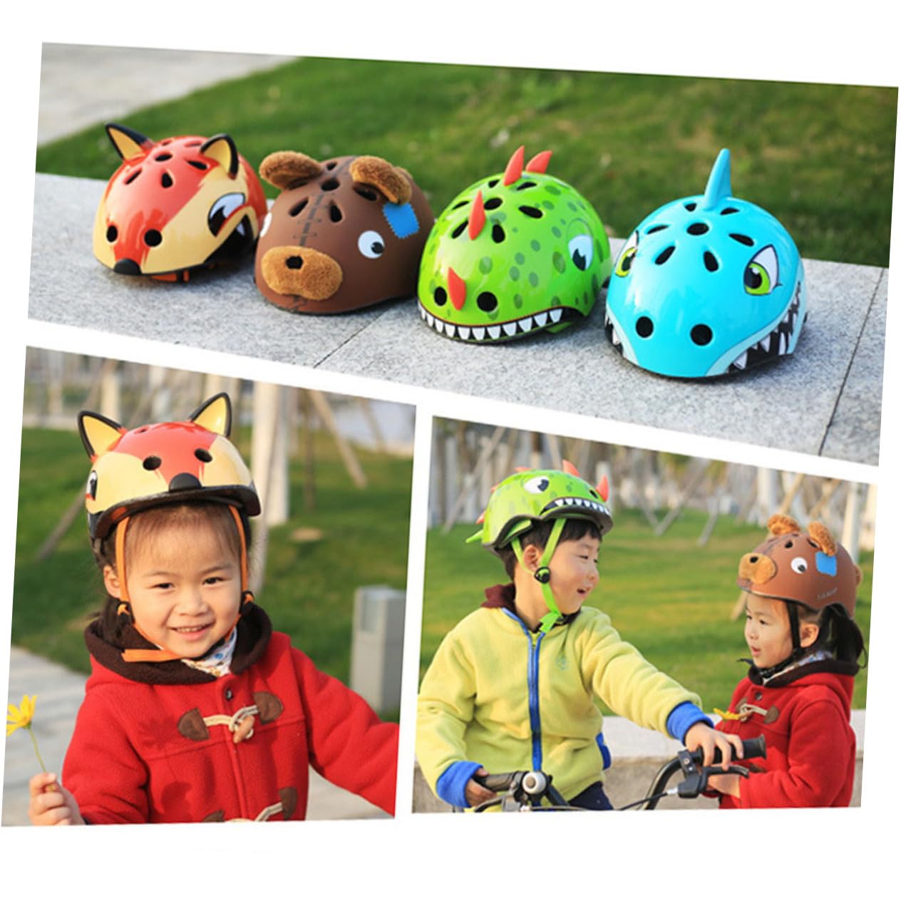 Happyyami Set Di Caschi Per Bambini Casco Da Bici Per Bambini Circonferenza 50-54 Cm