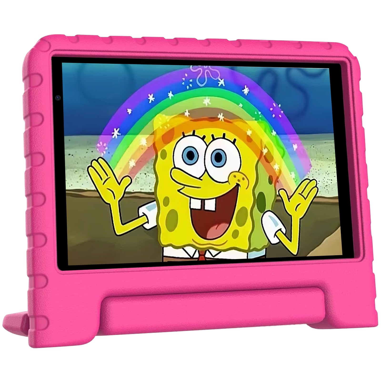 JUSYEA Tablet Niños 32GB ROM 7" FHD Android 11 Pad WiFi 6 Play Store Cámara Doble Seguridad Infantil Eva Funda Protectora - Rosa
