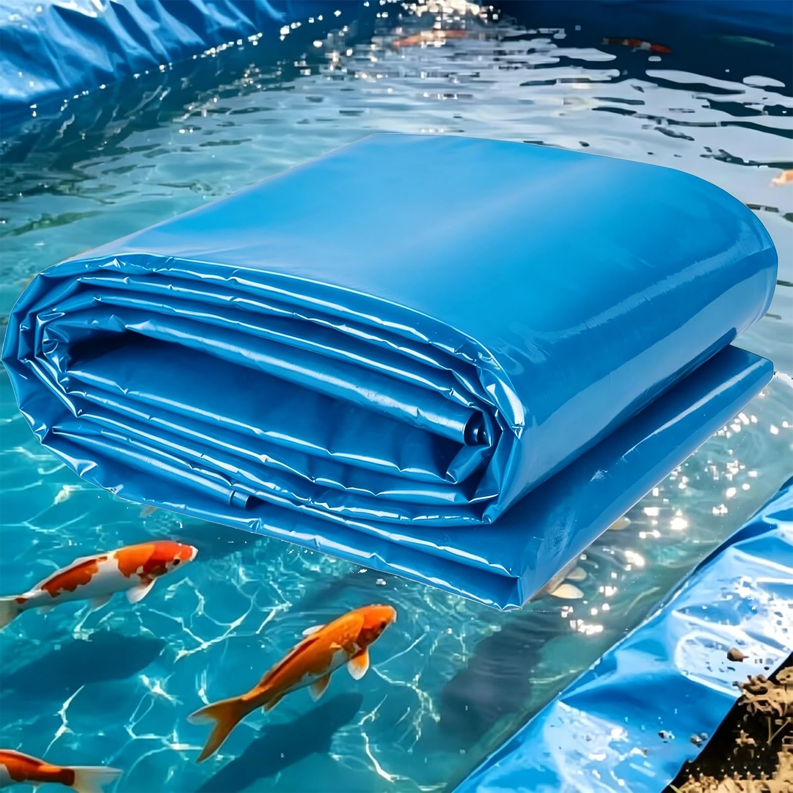 MARXAN Pond Liner 0.12mm Thickness‌ 1x6m 3x5m 4x6m 5x8m 8x10m 10x15m Flexible Fish Pond Lining for Garden Pools, Waterfalls, Streams, Plant Box Impermeable Liner(6x12m(19.7x39.3ft))