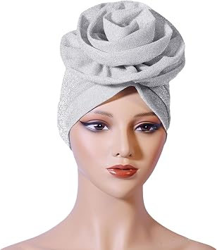 African Turban Headwrap for Female Fashion Head Scarf Bonnet Hat Flower Turban Hat Ethnic Headcover Hat Nigerian Hat