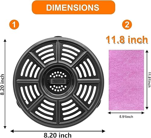 Miniatura 7 de Estante de repuesto para freidora de aire de 6.5 cuartos para freidora de aire Ninja OS300OS301FD302FD305OP302 Foodi para freidora de aire a