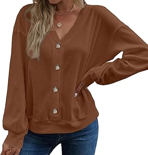 Top con Cuello en V para Mujer, Top Casero de Manga Larga con Cuello en V para Mujer