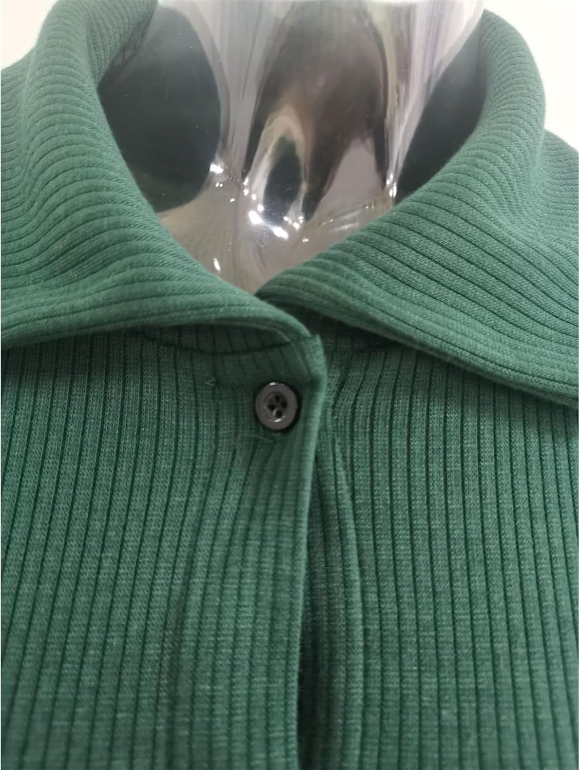 Generic Women's V Neck Button Down Long Sleeve Dress Cardigan Ribbed Knit Sweater Dress Casual Bodycon Party Maxi Dress