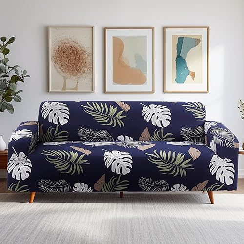 Dephora - Funda súper elástica para sofá, antideslizante, de elastano, suave, estampado, protector de muebles lavable con 2 fundas de almohada para