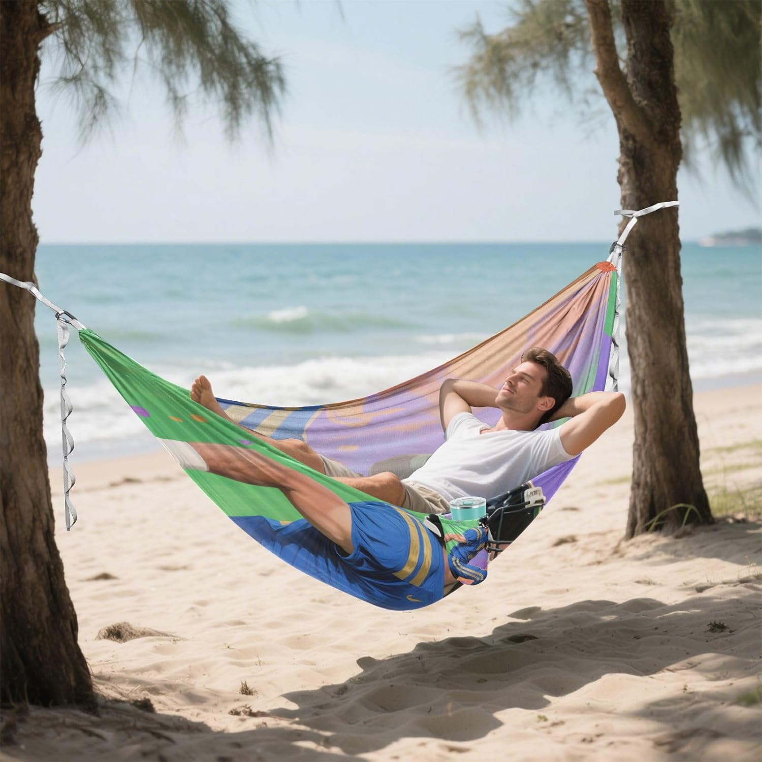 Rugby Player 330lb Capacity Hammocks Rope Hammock for Camping Travel Accessories Silla hamacas para adultos