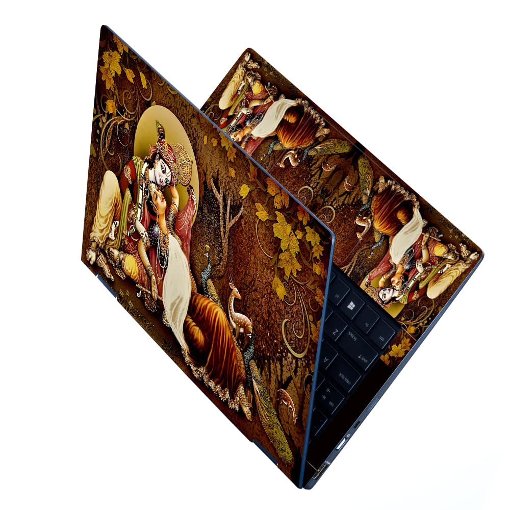 UV Printed Full Body Vinyl, HD Printed Laptop Skin/Sticker/Stretchable Vinyl/Cover Laptops Upto 15.6 inches No Residue, Bubble Free for Laptop - UV_Brown Golden Radha Krishna Painting (B0BX9117PL) Amazon Price History, Amazon Price Tracker