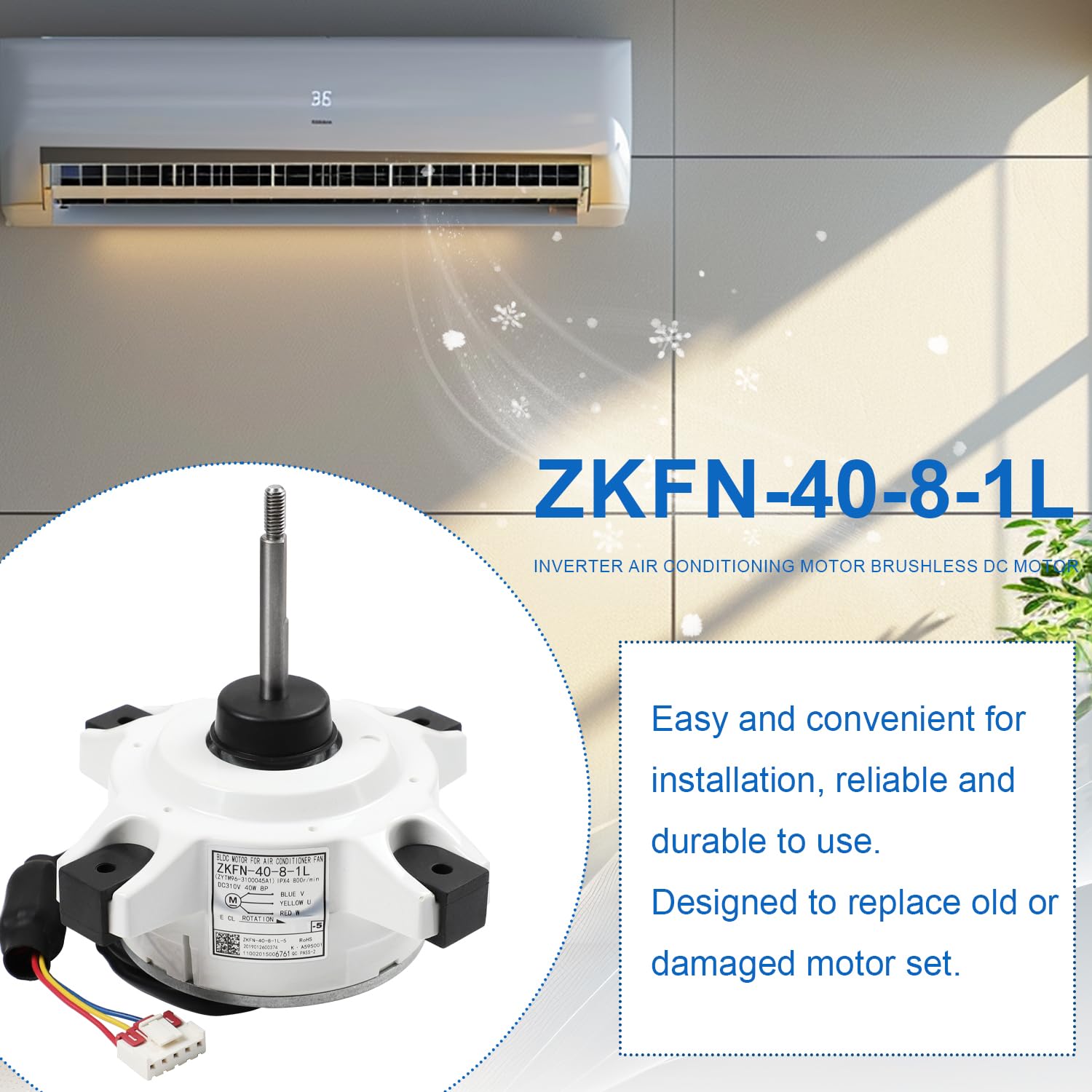 5040_   MOTOR FAN AIR CONDITIONER ZKFN 40 8 1L 11002015000041   MIDEA