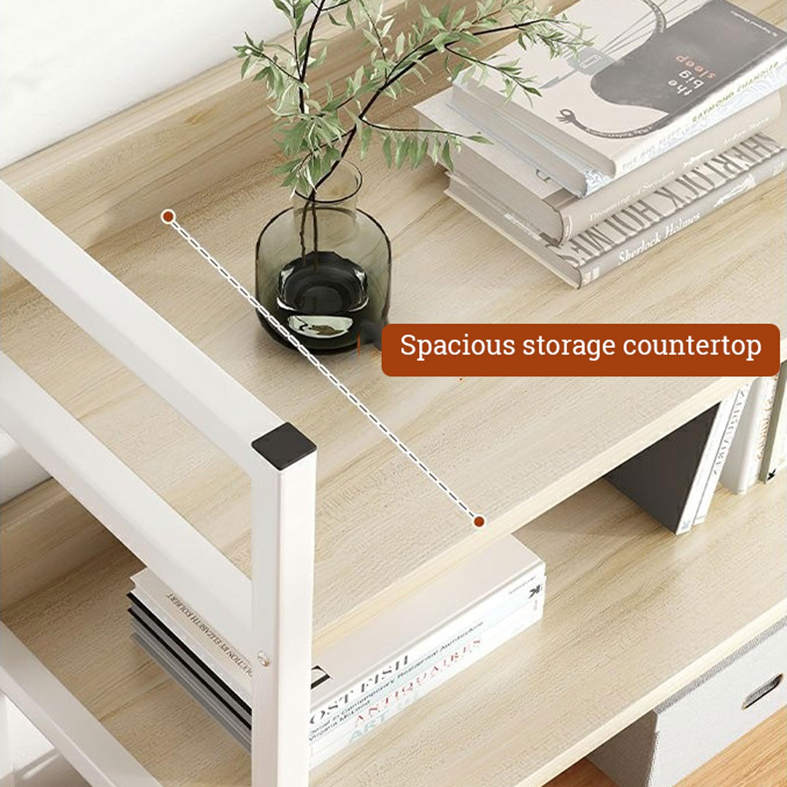 Schreibtisch-Regal, multifunktionales Aufbewahrungsregal für Bürobedarf, Bücher und Dekor, platzsparendes Regal für Schreibtisch und Kommode, Geschenkidee