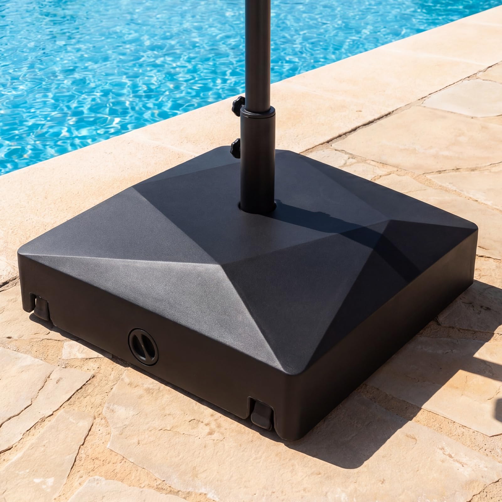 COSTWAY Sonnenschirmständer mit Rollen, Schirmständer befüllbar mit 45 L Wasser oder 65 kg Sand, Marktschirmständer für Schirmstangen von 38/48 mm, Sonnenschirm Ständer für Garten, Balkon, Terrasse
