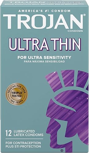 TROJAN - Condón prémium lubricado ultradelgado 12 unidades