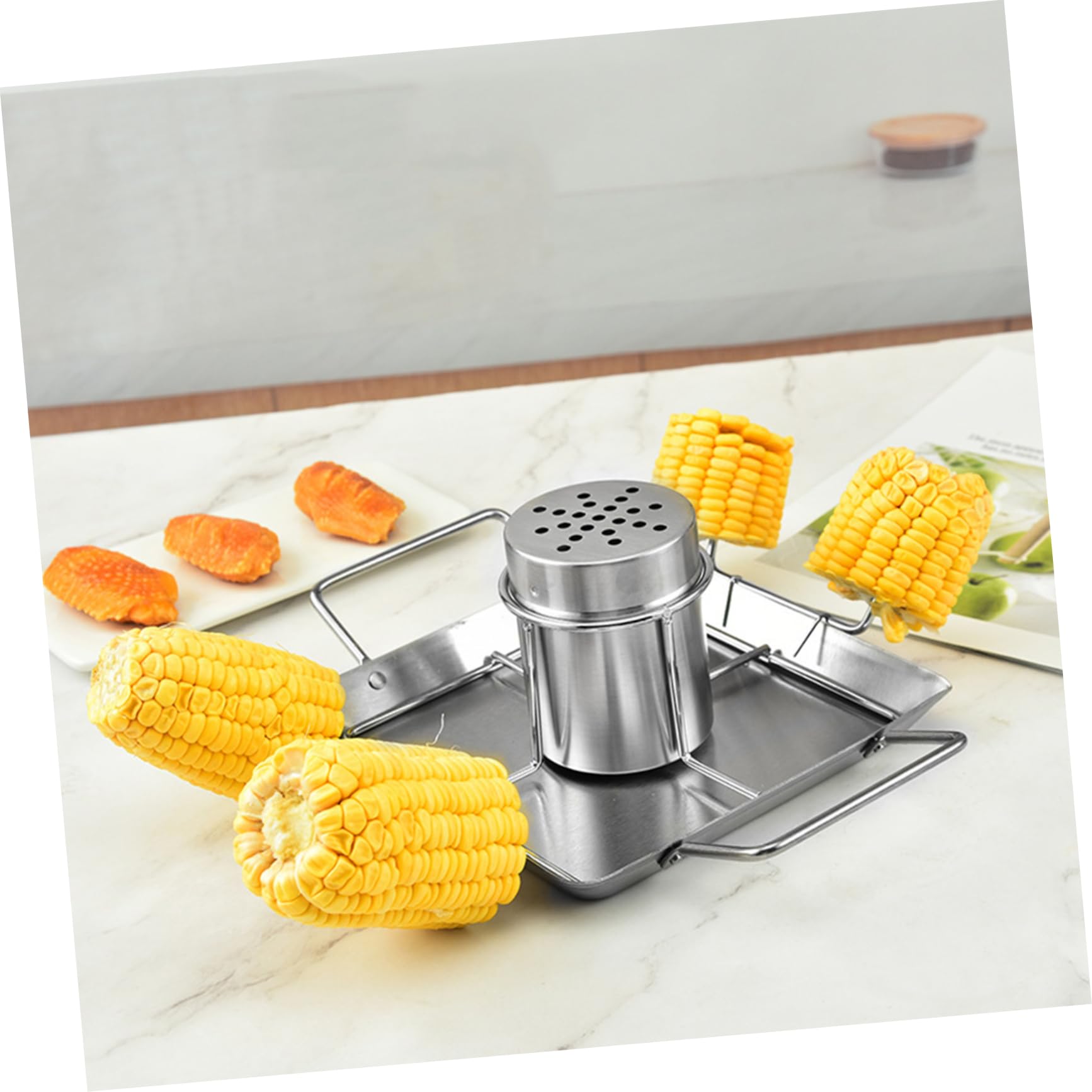 ibasenice Soporte para Pollo De Acero Inoxidable Rejilla para Barbacoa De Exterior para Camping Plateada Resistente Al Calor Fácil De Usar Parrillas De Pollos Al Aire