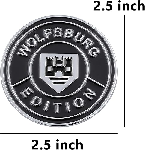 Miniatura 6 de Emblema redondo de la edición A Wolfsburg de 2.5 pulgadas, decoración personalizada para automóvil, calcomanía de aleación de aluminio 3D,