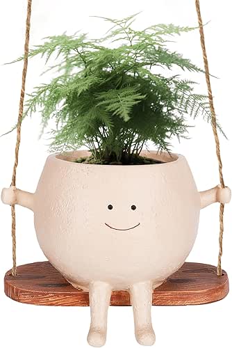 Cute Smiley Face Hanging Planter Pot - Adorable Indoor/Outdoor Flower
