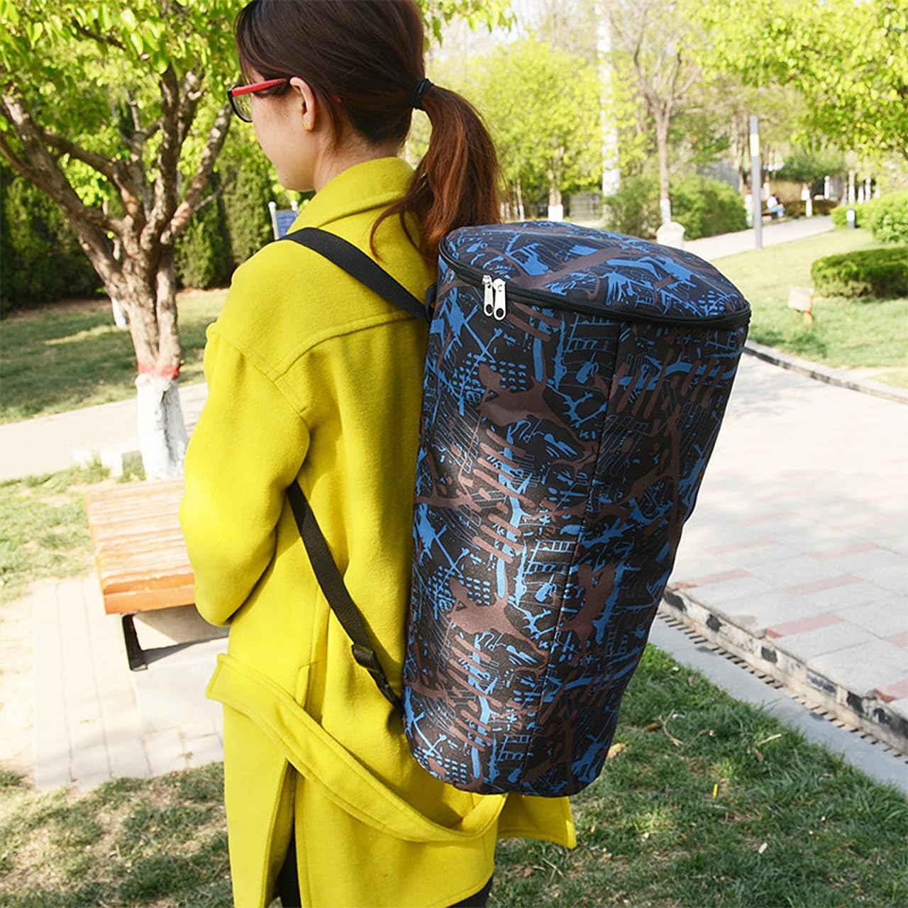FOMIYES Sac De Rangement Pour Djembé Étanche 24.02X14.57X9.84In Camouflage Oxford Résistant Avec Fermeture Éclair Lisse Protection Douce Pour Instruments De Musique