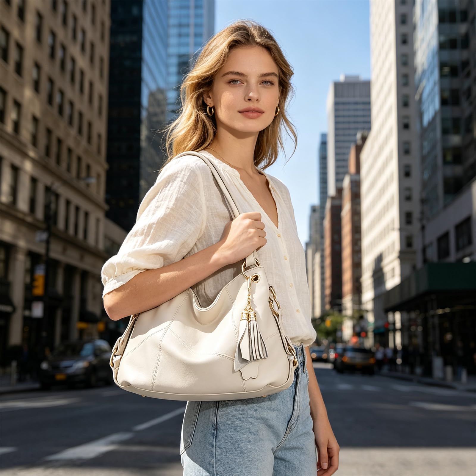NICOLE & DORIS Damen handtasche Umhängetasche mit großer Kapazität Weiche Ledertasche shopper Neue Designer handtasche Top Griff Taschen mit Quaste