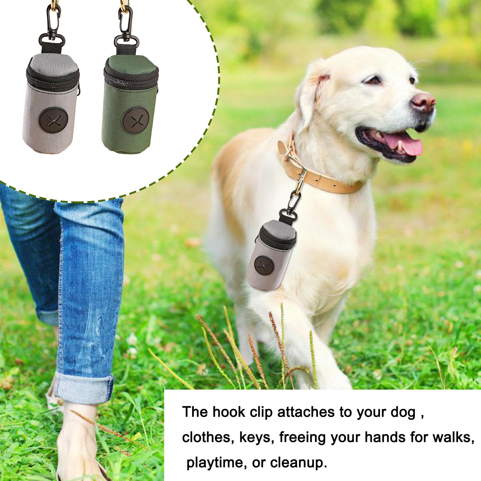 2PCS Quick-Access Dog Poo Bag Holder Dispenser, Hands-Free Dog Waste Carrier with Clip, Lightweight Portable for Owners Walkers - Image 4