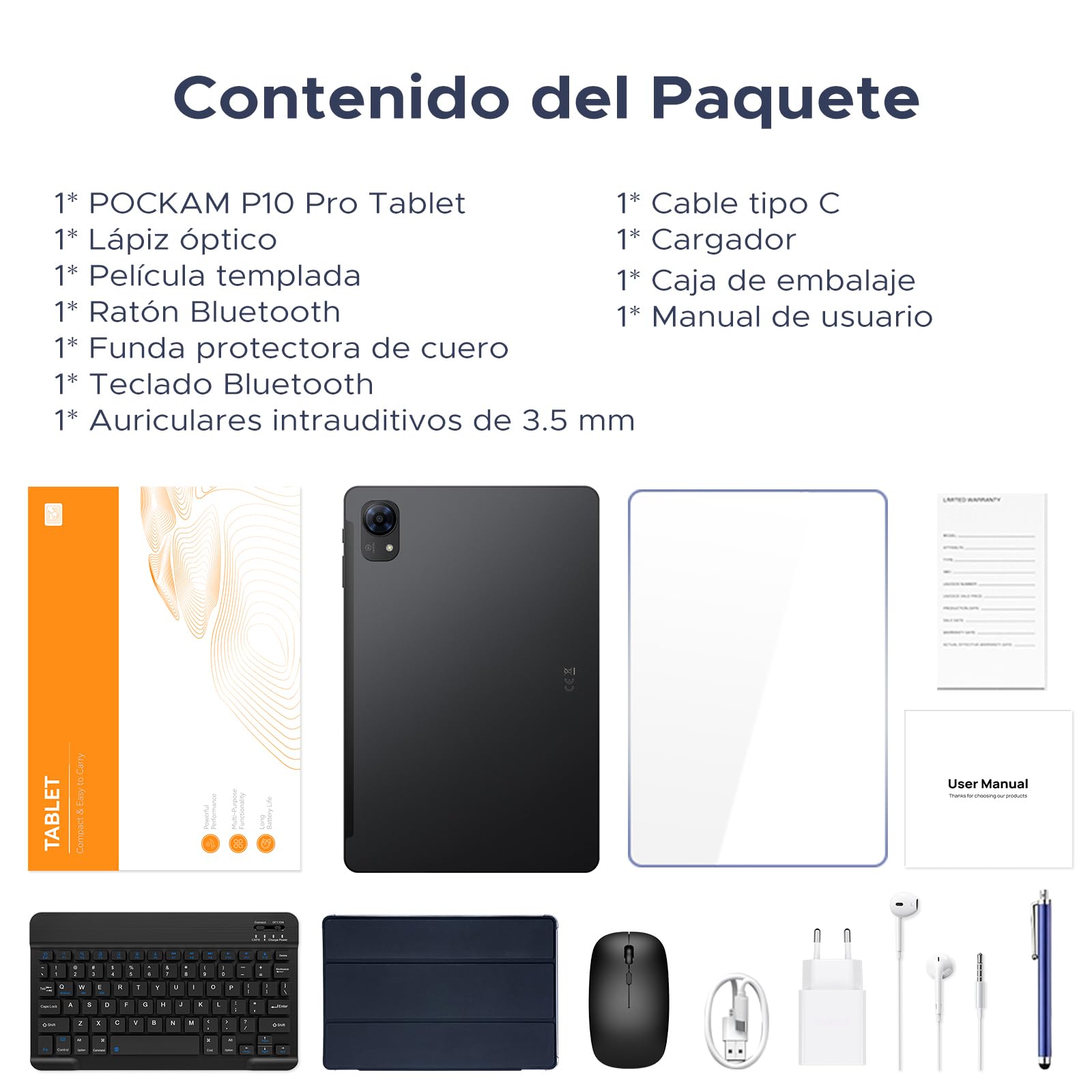 P10 Pro Tablet 10 Pulgadas, Tablets Android 16 con 120Hz Display, 8800mAh, 48GB+128GB/2TB, T7250 Octa-Core, Widevine L1, Gemini AI, 13MP+5MP, Auriculares 3.5mm, Tablet con Teclado y Lápiz, Negro