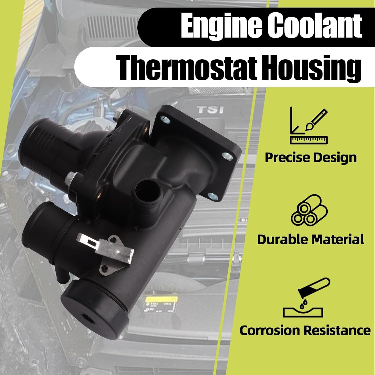Engine Coolant Thermostat Housing Assembly Compatible with Ford Thunderbird Lincoln LS 2000 2001 2002 2003 V8 3.9L Replaces XW4Z8592AA XW4Z8592BD 902-215