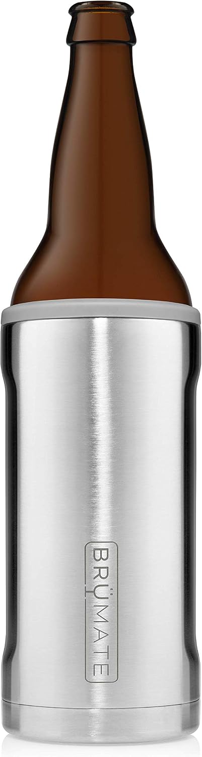 BrüMate Hopsulator Juggernaut Can Cooler Insulated for 24oz / 25oz Cans | Can Coozie Insulated Stainless Steel Drink Holder for Beer, Tea, and Energy Drinks (Silver)