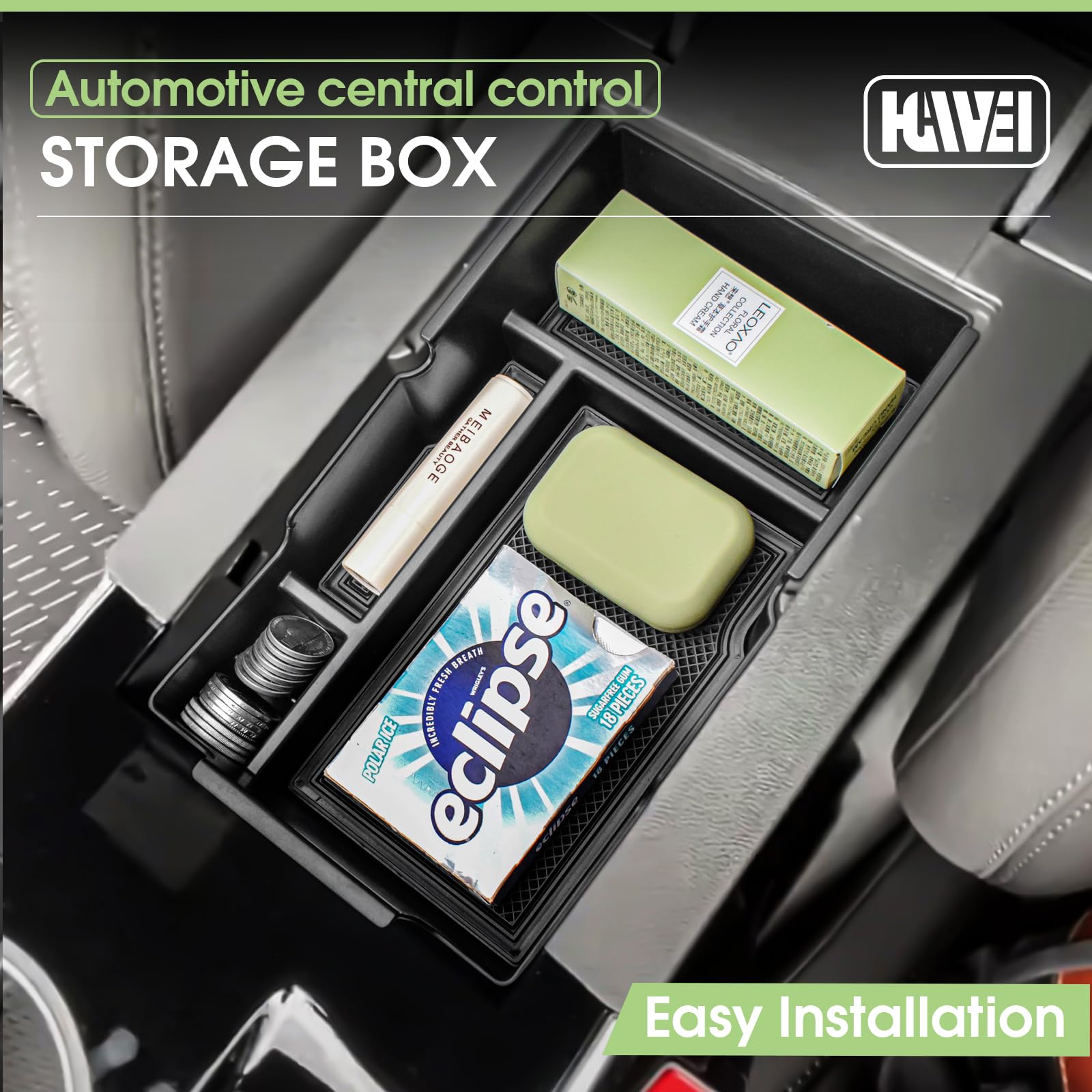 Center Console Organizer Compatible With 2025 2026 Chevrolet Equinox Accessories Middle Armrest Storage Box Interior Insert Tray Coin Holder Not Ev Black