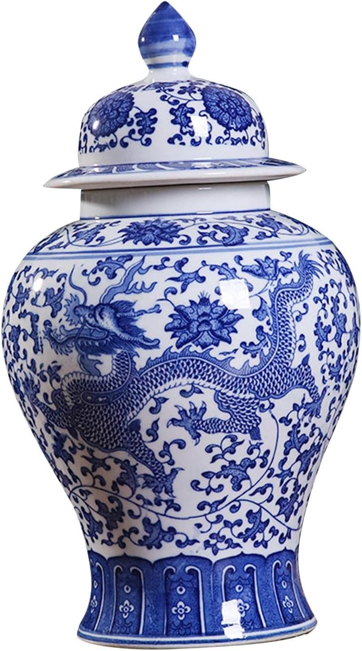 HEIMP Ceramic Flower Vase Temple Jar Storage Home Accent