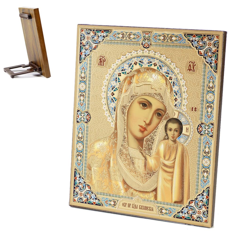 MÈRE DE DIEU Icône Chrétienne Byzantine Orthodoxe Sur Bois Vierge Marie