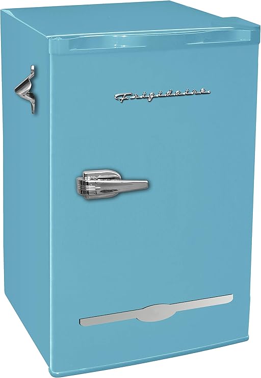Frigidaire EFR376BLUE 3.2 Cu Ft Blue Retro Bar Fridge with Side Bottle Opener Home