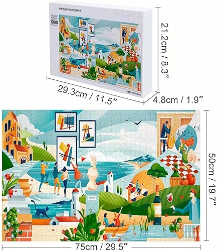 Miniatura 4 de WZVZGZ Rompecabezas de 1000 piezas para adultos Rompecabezas de color Cerdo mascota país lindo juguete de animación (HSQ-rompecabezas-0717089)