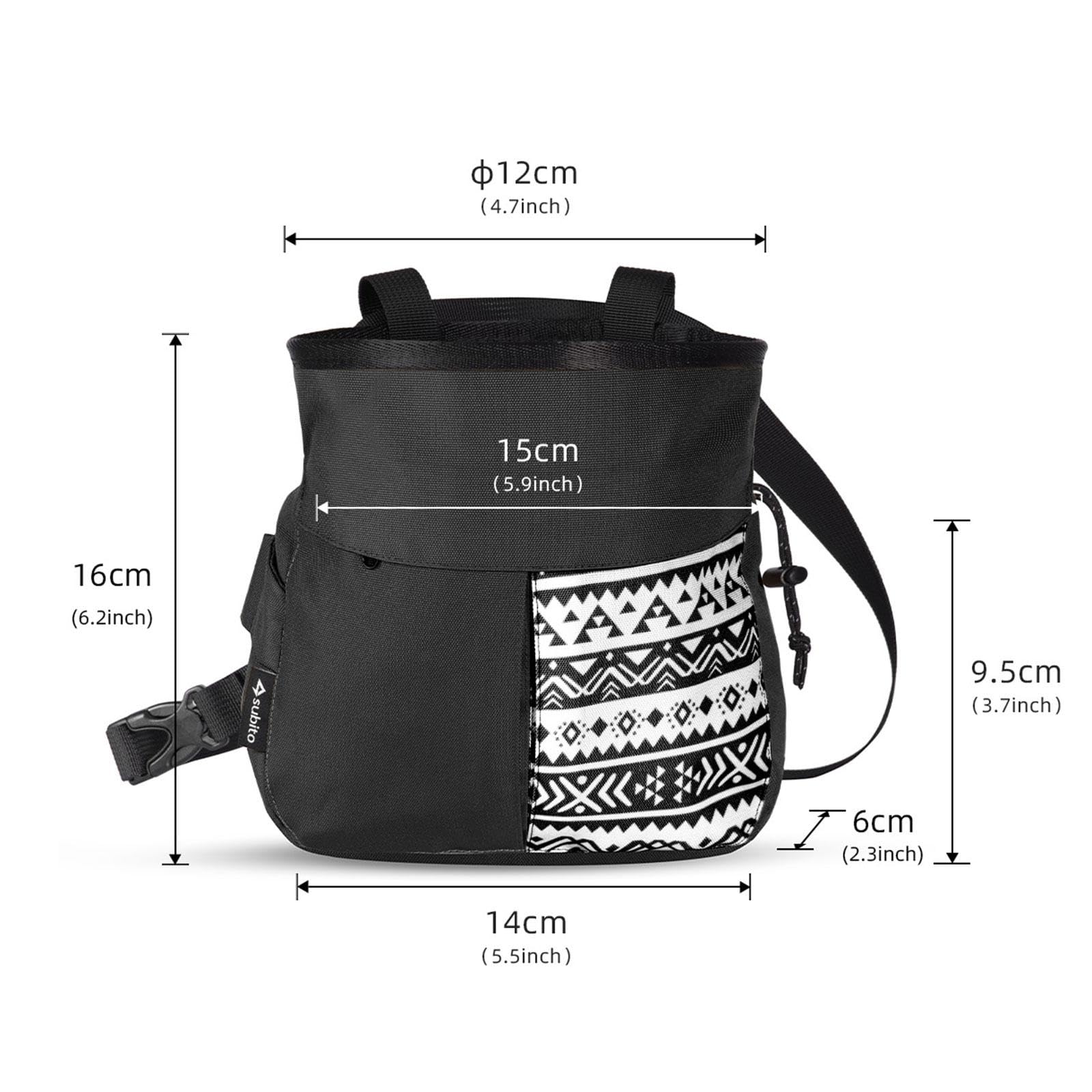 Climbing Chalk Bag Porta Magnesite Piccolo Sacchetto da Arrampicata Pouch con Chiusura a Coulisse in Oxford Resistente Ad Usura per Escursione Palest