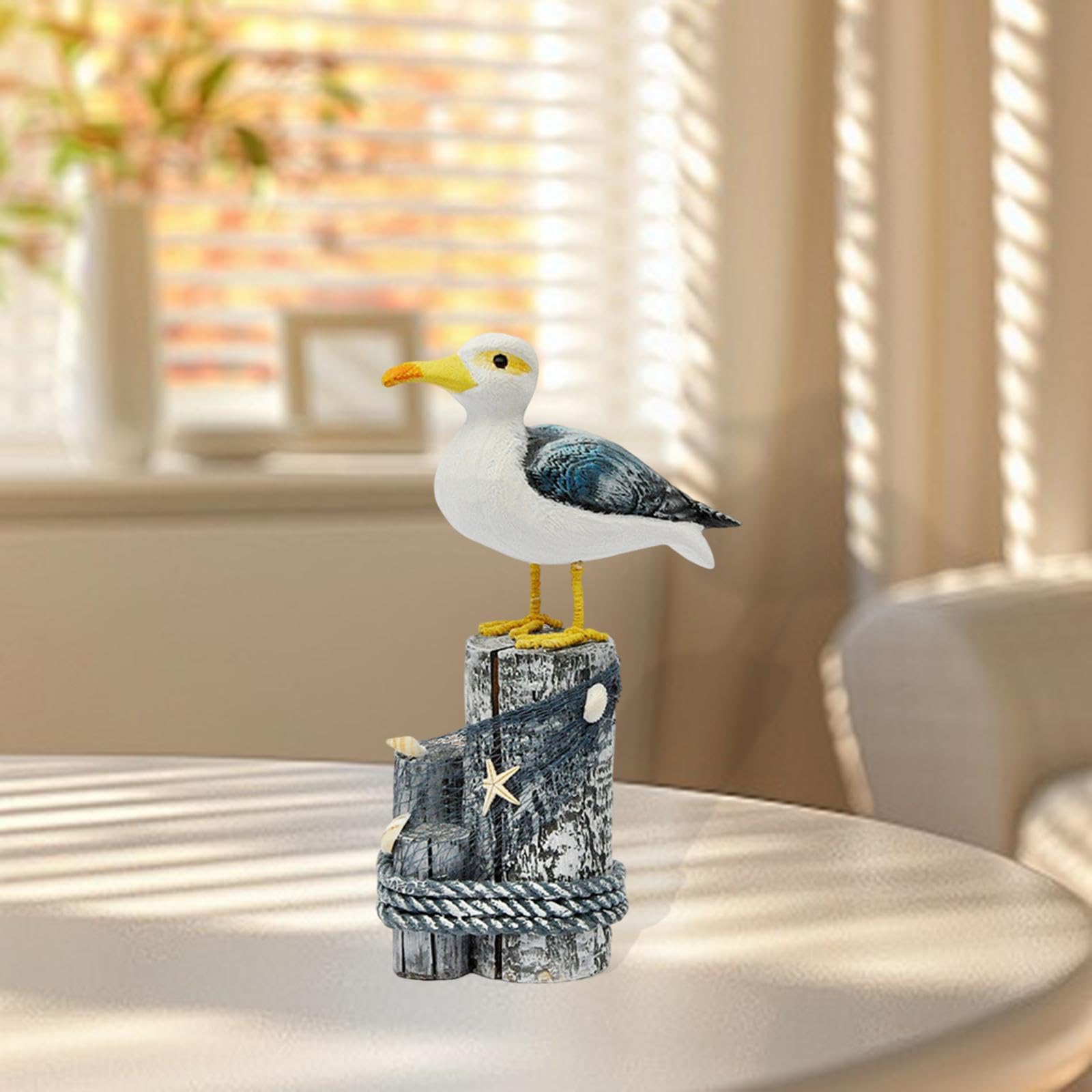 Amazon.co.jp: Qialexicon 木製カモメの置物 鳥の像 ビーチ 海 湖や
