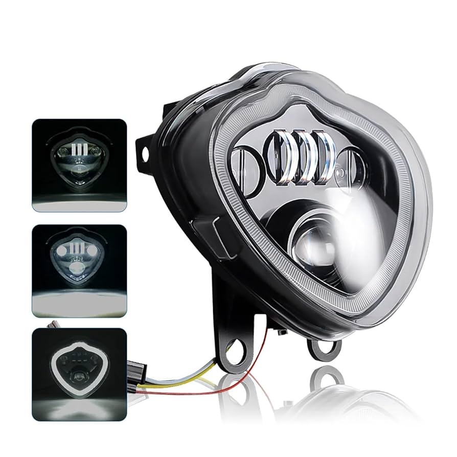 Amazon.co.jp: オートバイ 12v LED ヘッドライトアセンブリ