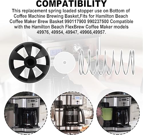 Miniatura 5 de Cesta de café de repuesto con resorte para Hamilton/Mr. Coffee/Cuisinart, 990117900 990237500, piezas para cafetera, 3 piezas