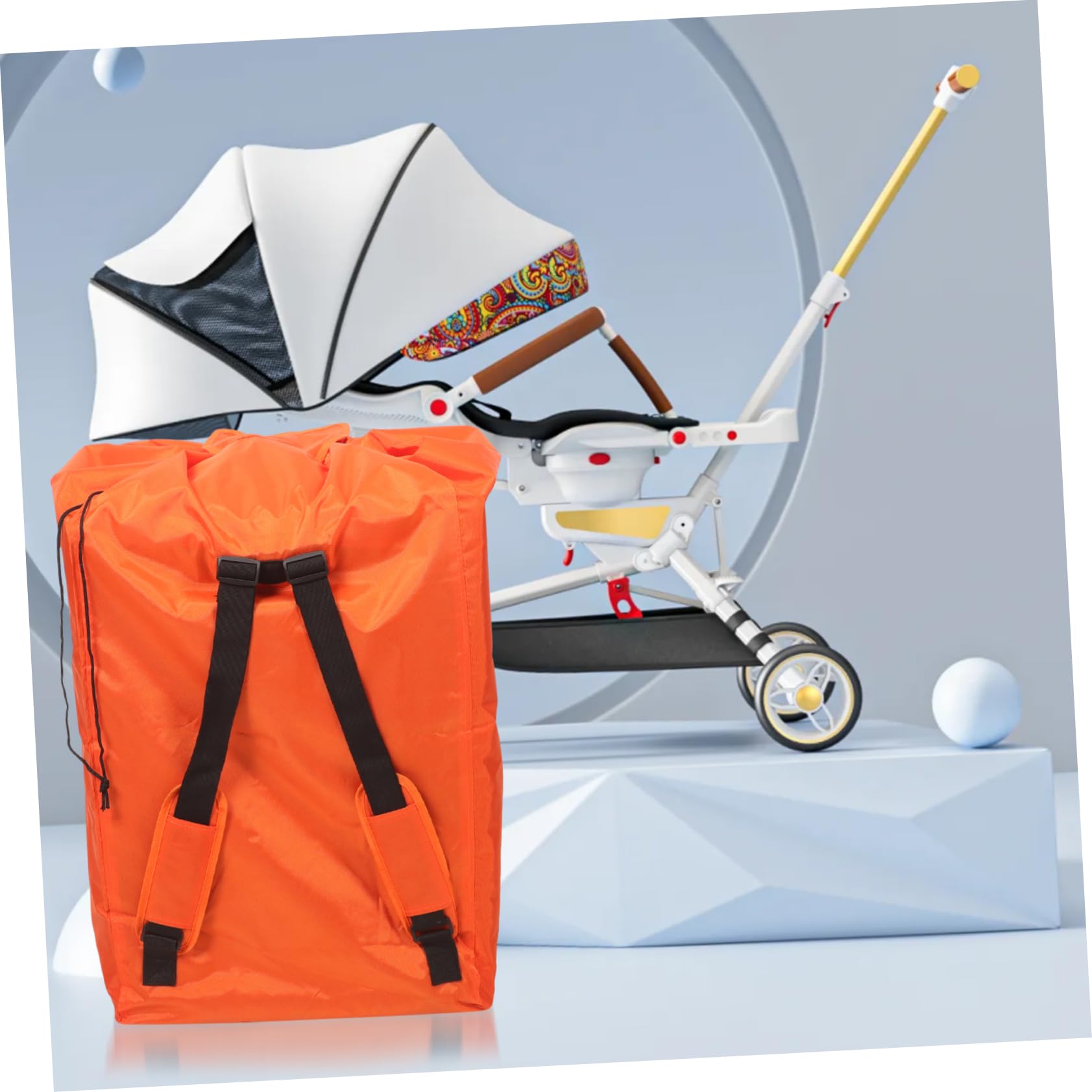 Bolsa De Viaje para Asiento Viajar Bolso De Control De La Puerta del Cochecito Bolsa De Asiento Bolsa De Cochecito De Avión Cubierta del Cochecito Orange Tela Oxford