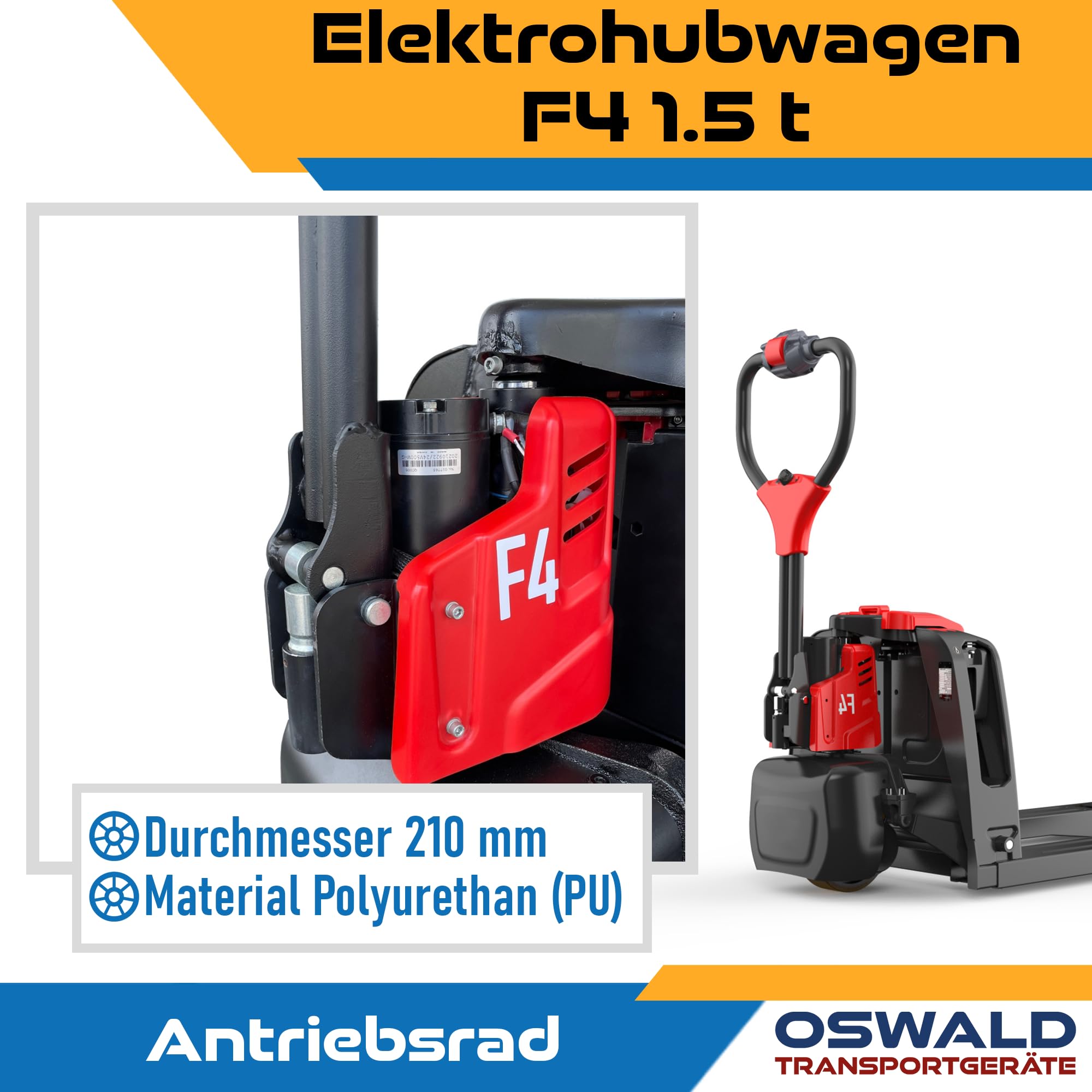 Elektrohubwagen F4 1,5 t voll-elektrisch Lithium-Ionen Akku Hubwagen elektrisch 1500 kg