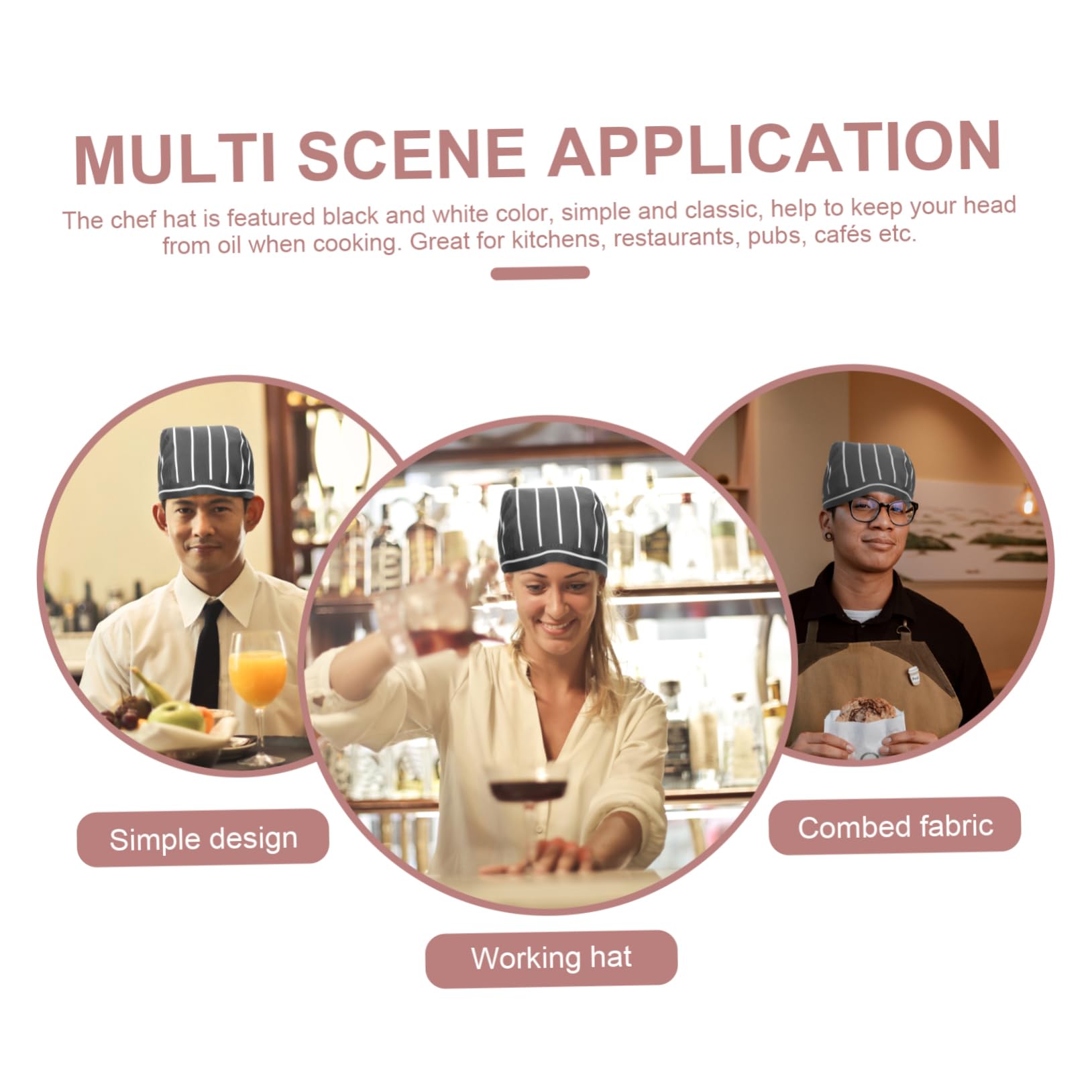 BESPORTBLE Regolazione Del Cappello Da Cucina Cappelli Berretto Da Ristorazione Finestra Mobile Cuoco Tappo Servizio Di Ristorazione Berretti Da Uniforme Da Cameriere Cotone
