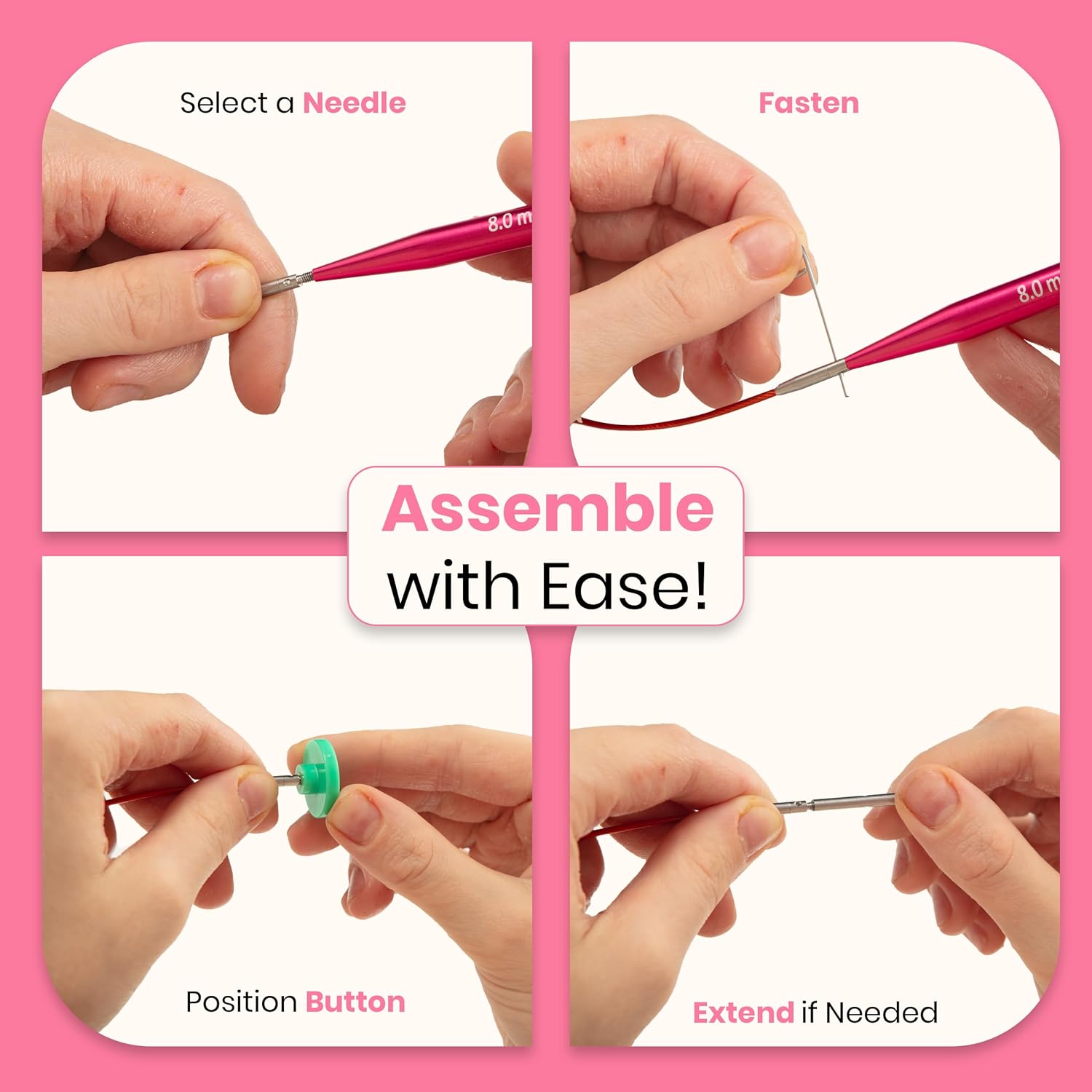 Versatile Interchangeable Circular Knitting Needles - 13 Aluminium Alloy Interchangeable Needles, 4 Durable Cables, Perfect for Beginners & Experts