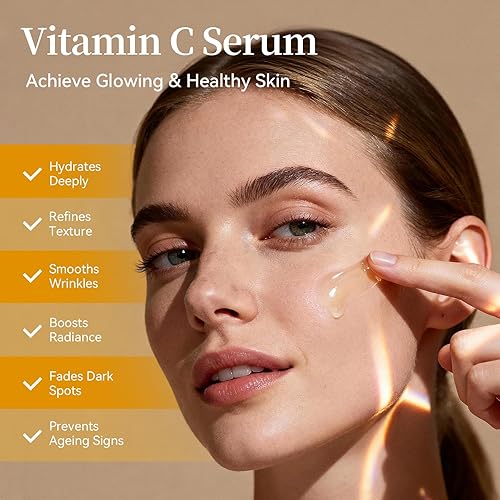 Miniatura 4 de Suero de vitamina C para la cara, suero facial de vitamina C natural al 20% con hialuronato de sodio y vitamina E, suero facial antienvejecimiento y