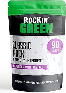 Rockin' Green 45oz (90 Loads) Classic Rock All Natural Laundry Detergent Powder - Biodegradable & Vegan - Safe for Sensiti...