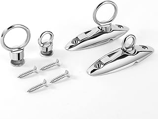 Searoam Quick Release Fender Hanger 316 Stainless Steel Fender Hangers,Marine Fender Hanger use for Pontoon Boat,Boat Top Hinges,Swivel Side Mount Hinge,Quick Release Hinge Pack of 2