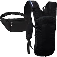 Solid Black Small Hydration Pack Bundle with Fanny Pack